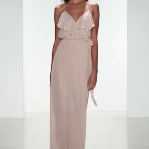 Nouvelle Amsale Ruffle Front "Drew" Gown - Blue